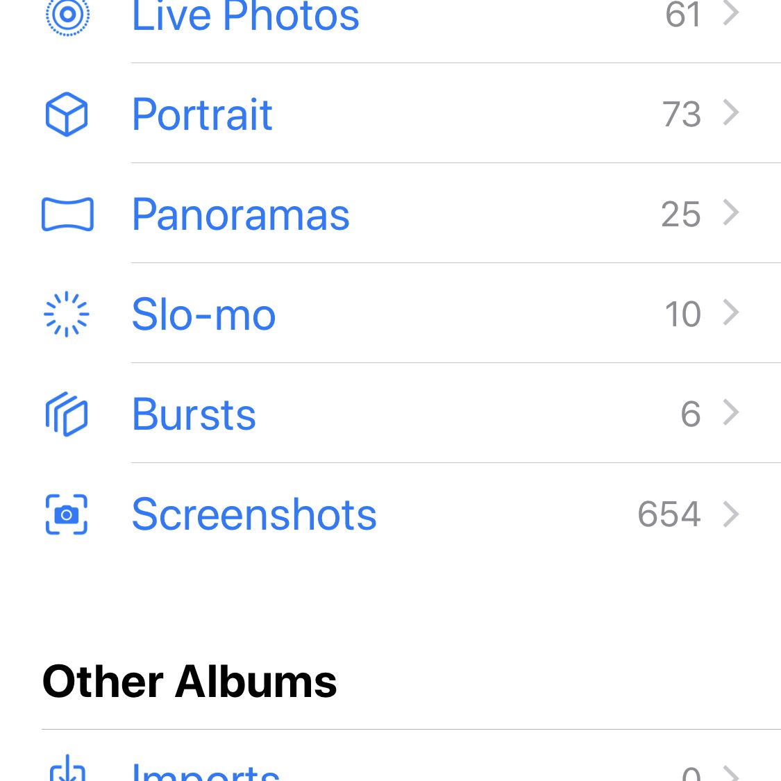 Snímek obrazovky alba snímků aplikace pro iPhone