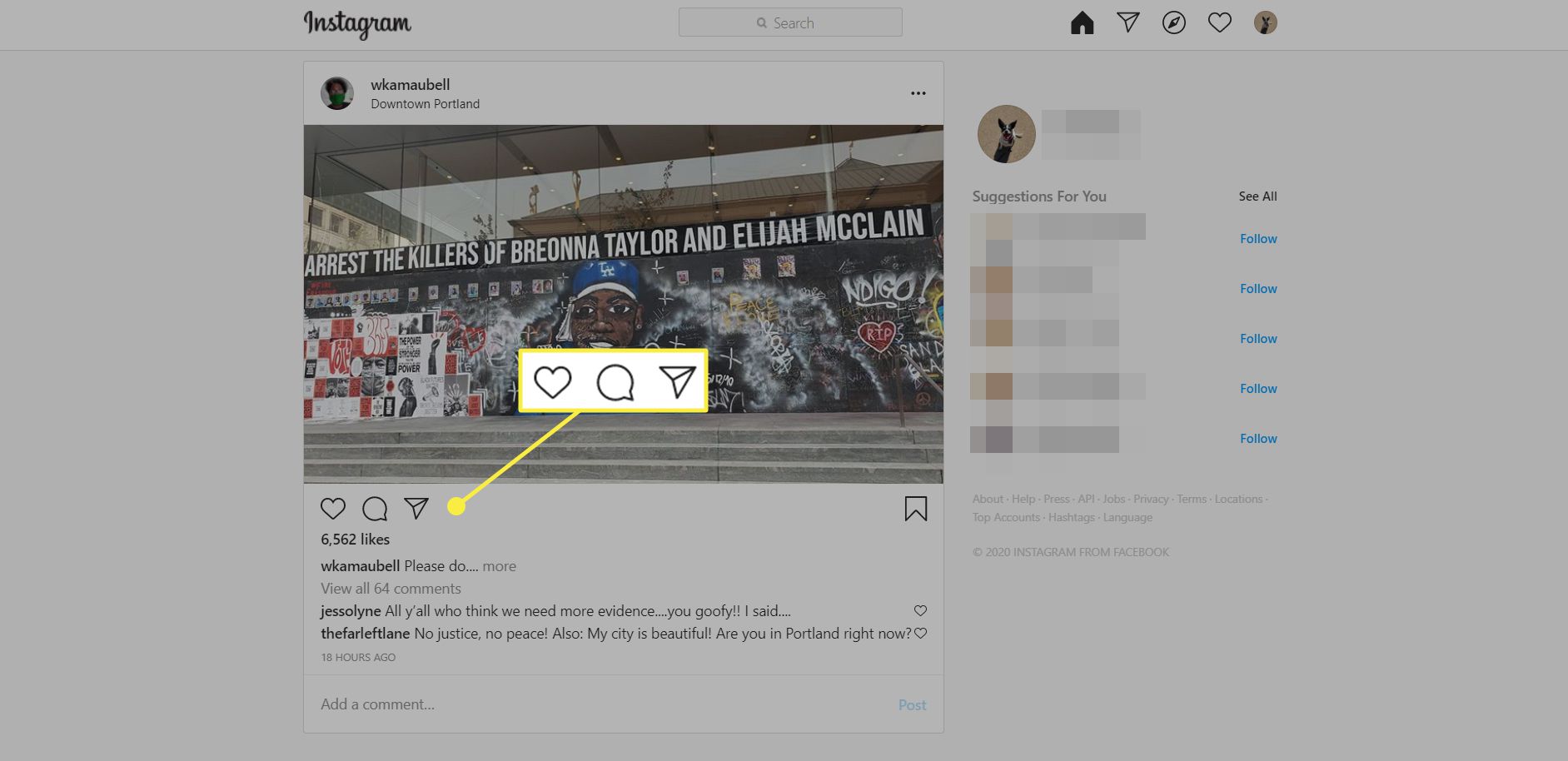 Příspěvek na Instagramu můžete označit, že se vám líbí, komentuje nebo sdílí.