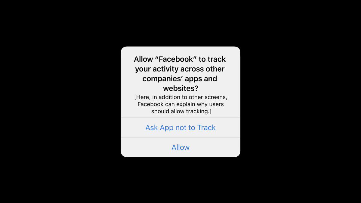 Zprávu Apple proti sledování, kterou lidé uvidí na svém iPhone.