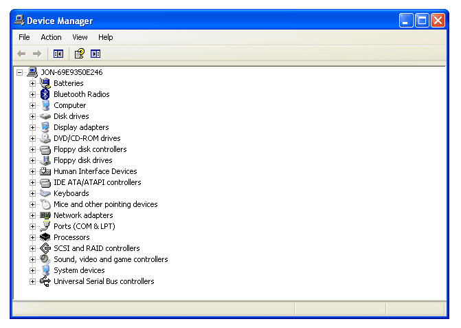 Správce zařízení Windows XP