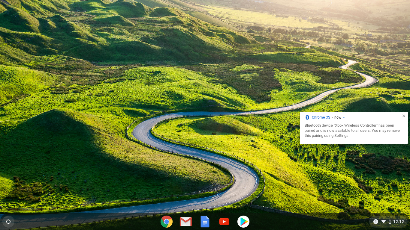 Snímek obrazovky s párovací zprávou Bluetooth systému Chrome OS.