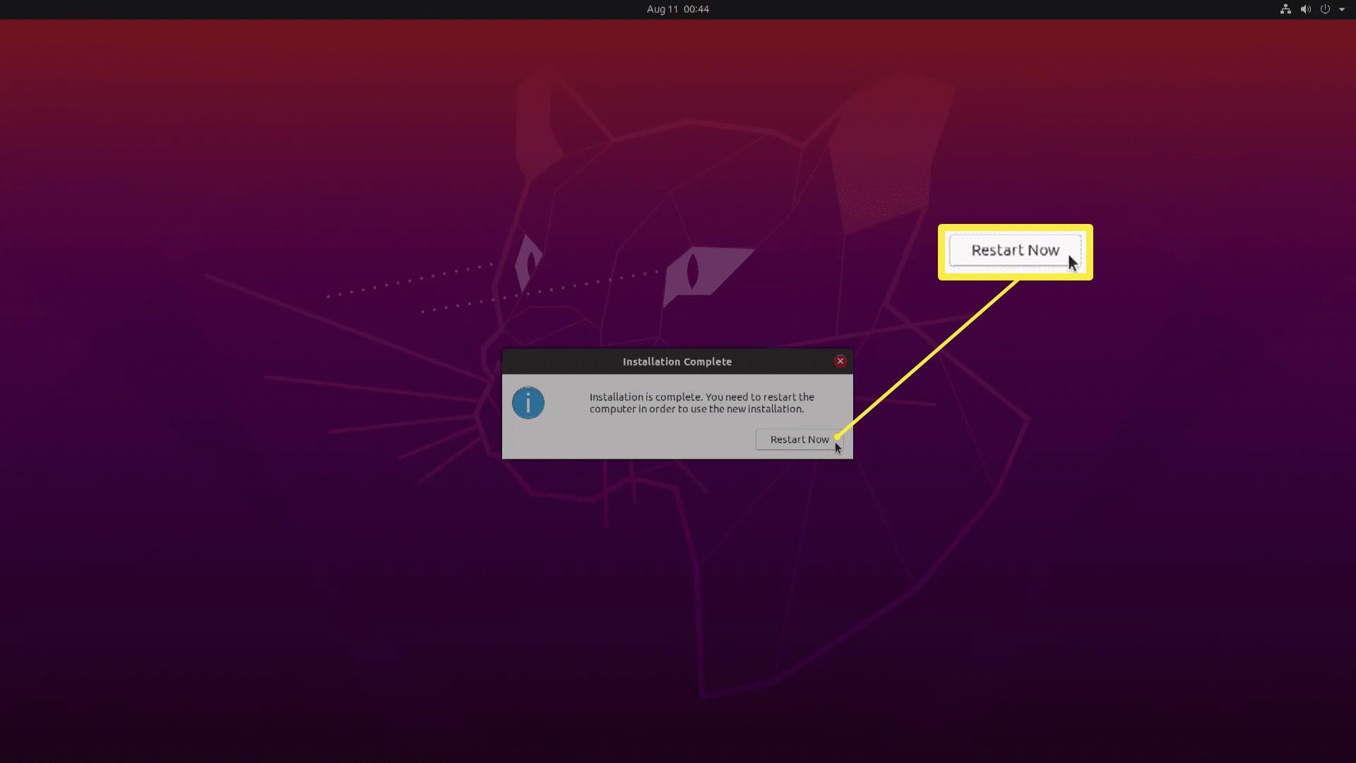 Screenshot instalace Ubuntu.