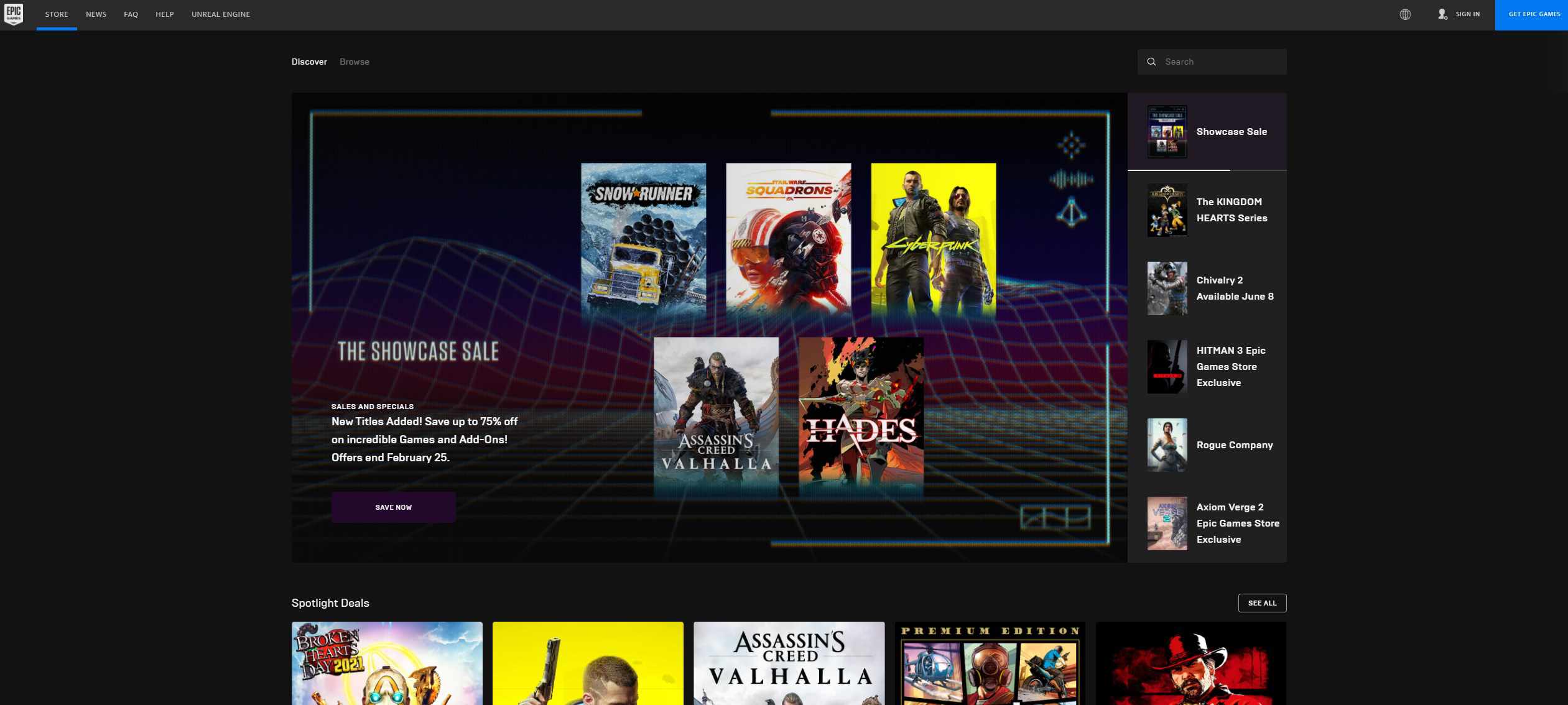 Snímek obrazovky webu Epic Games při stahování spouštěče Epic Games.