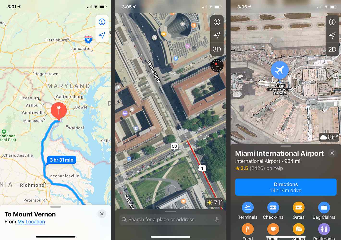 Aplikace Apple Maps na iPhone