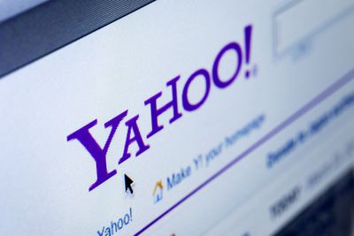 Detailní záběr na web Yahoo