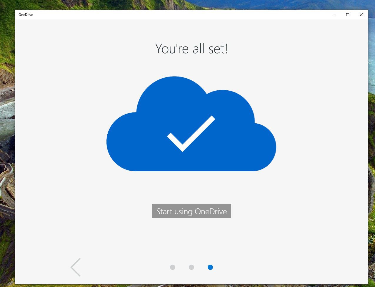 Screenshot aplikace OneDrive