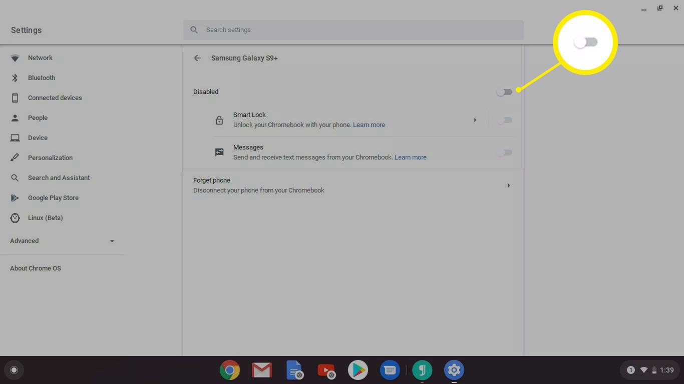 Povolení funkce Smart Lock v Chromebooku.