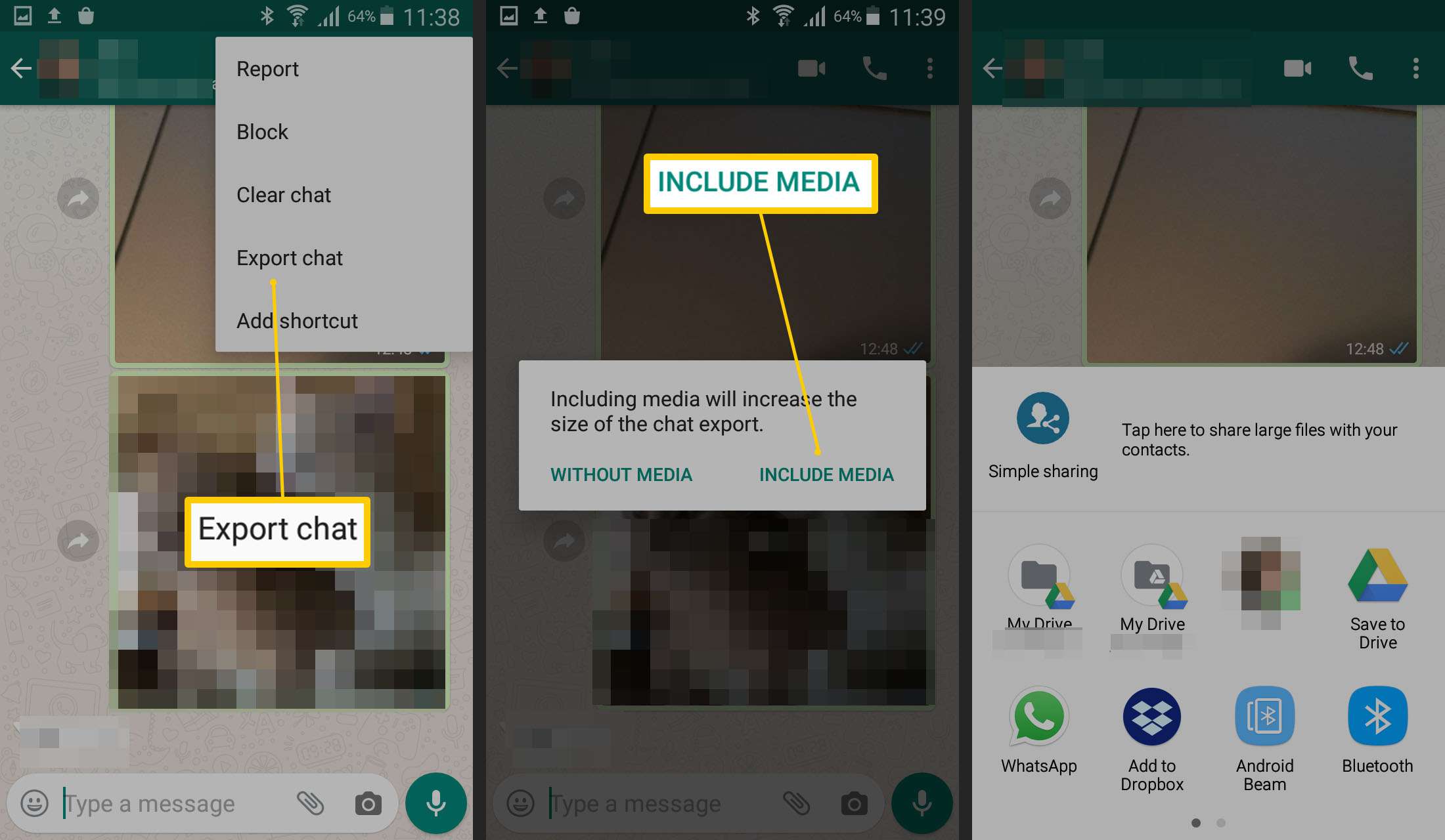 WhatsApp - kroky pro export vašeho chatu jinde v systému Android