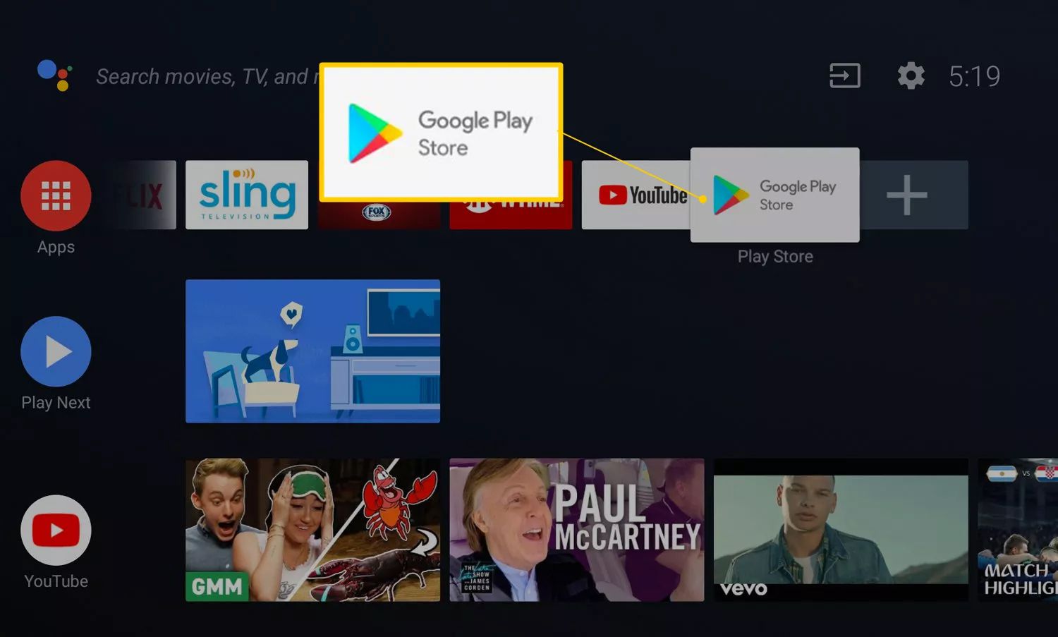 Ikona obchodu Google Play na Android TV
