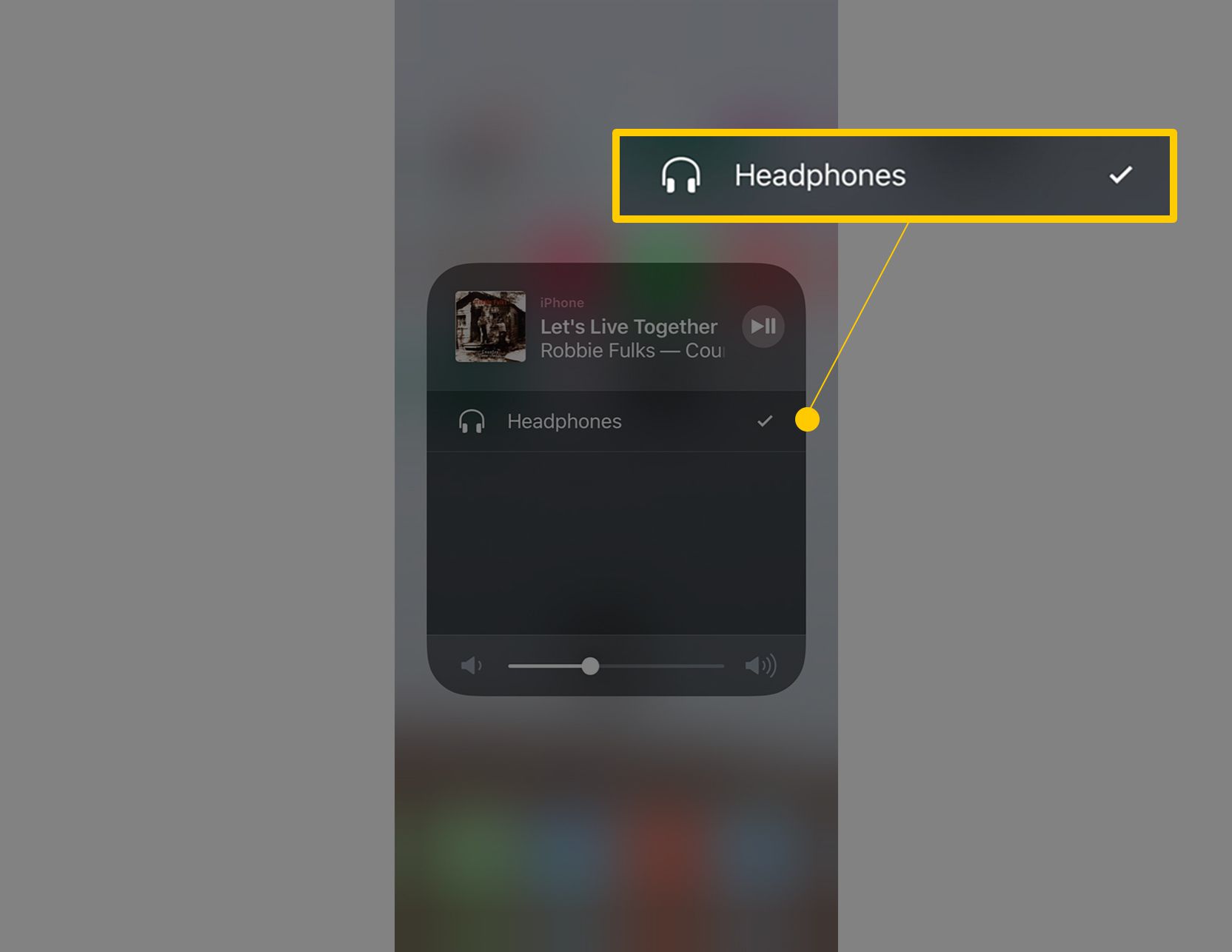 Sluchátka na obrazovce AirPlay pro iOS