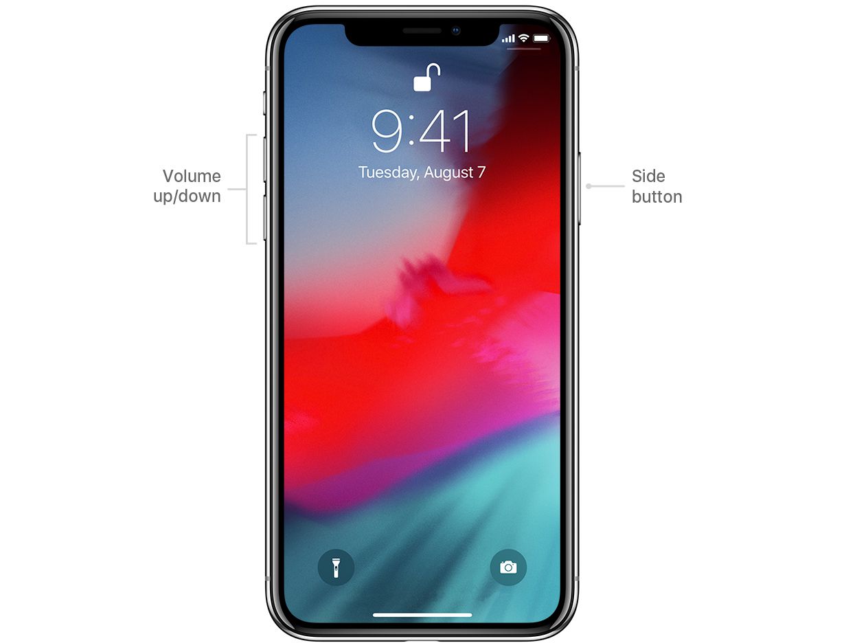 iPhone X Zvýšení / snížení hlasitosti a boční tlačítka