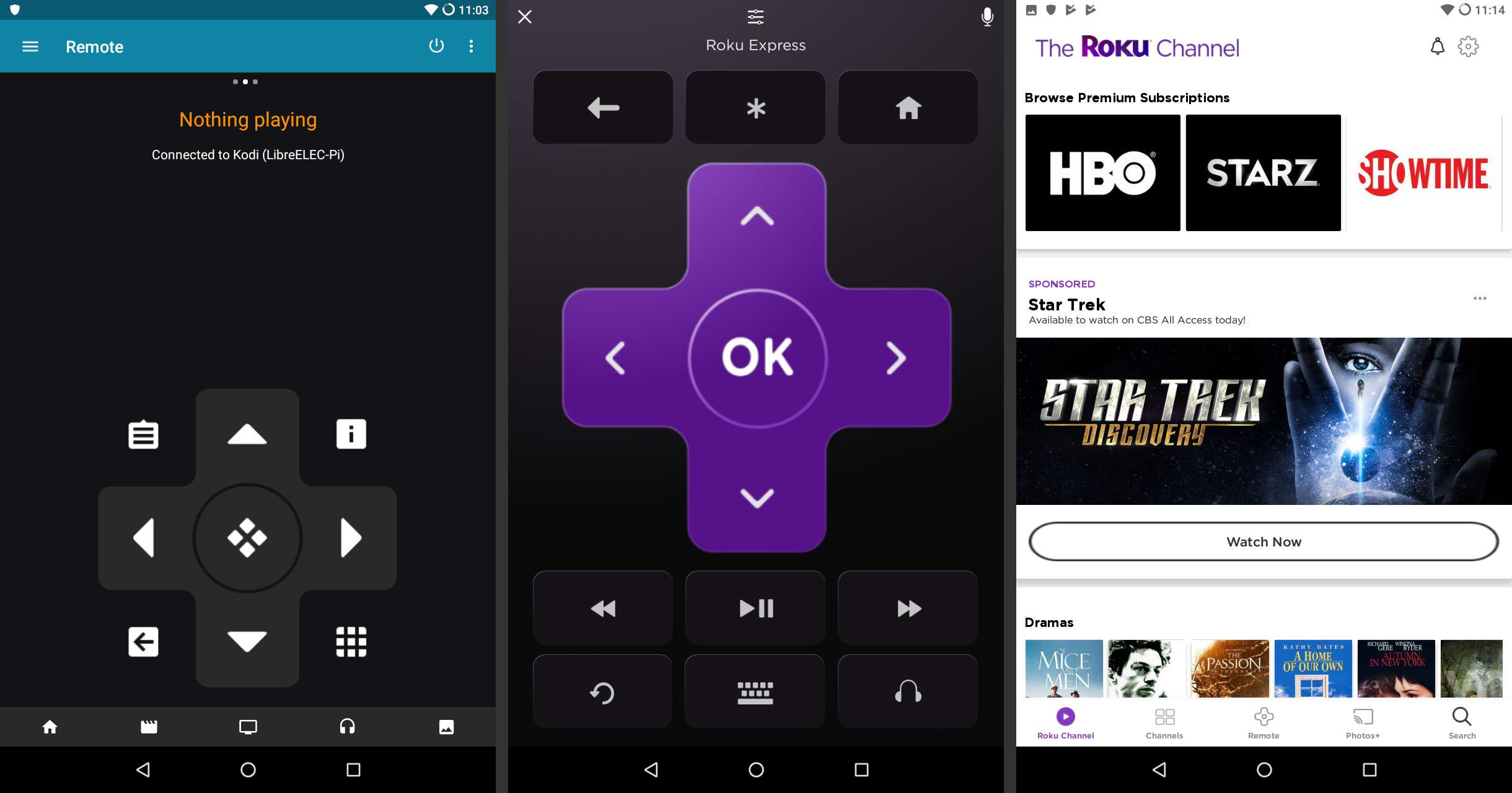 Dálkové ovladače pro streamování multimédií pro obrazovky Android