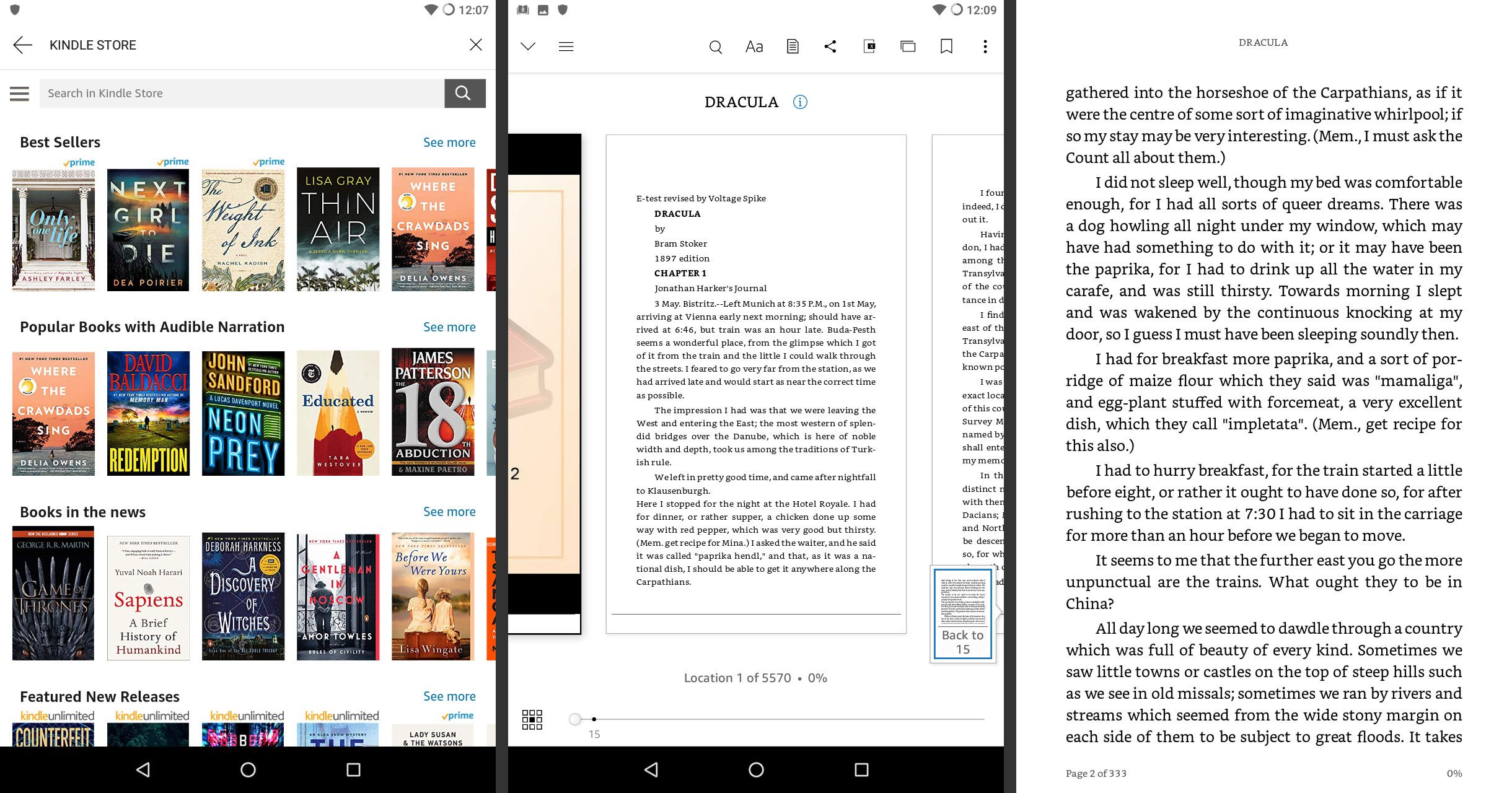 Kindle Reader pro obrazovky Android