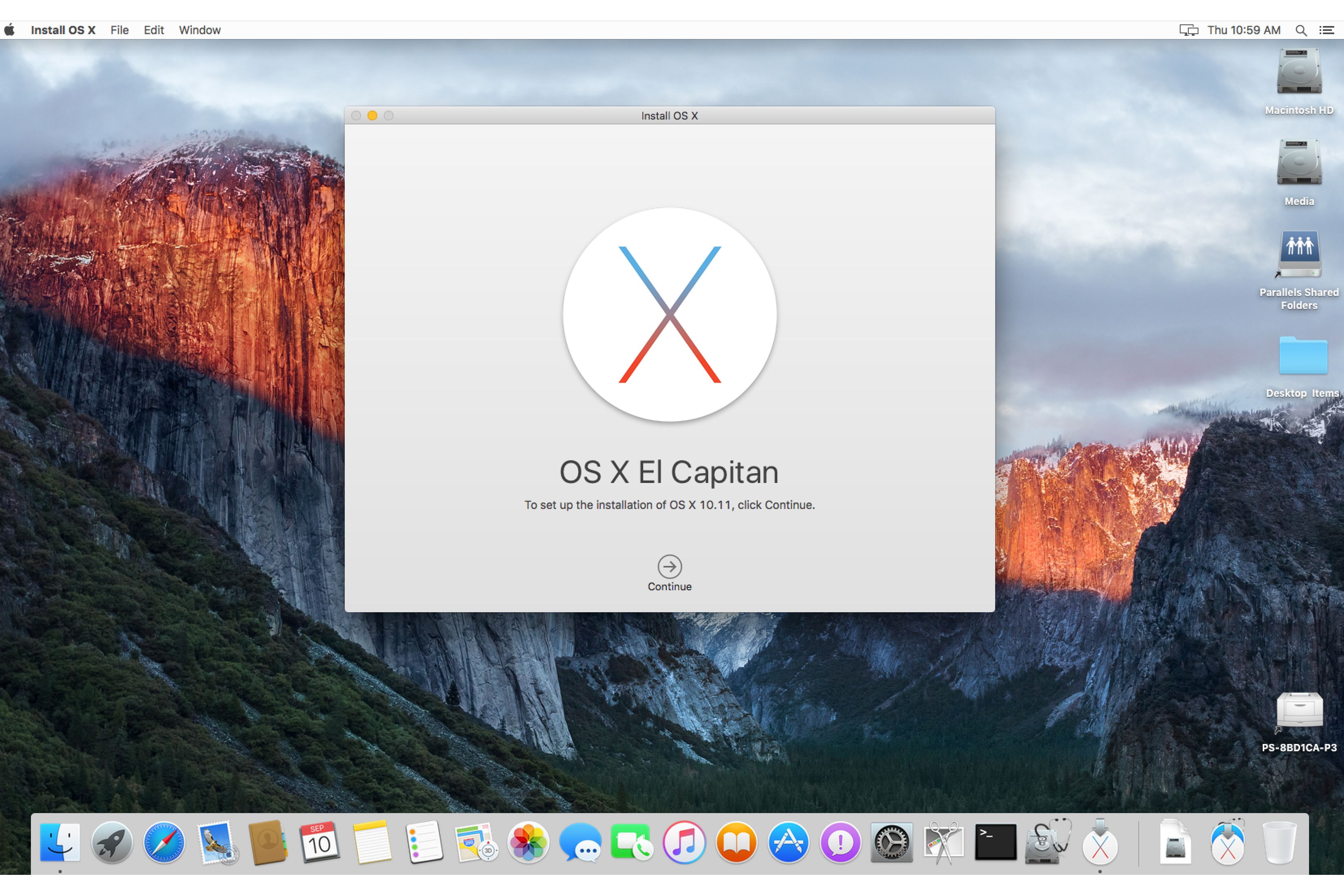 Po dokončení stahování z obchodu Mac App Store se automaticky spustí instalační program OS X El Capitan.