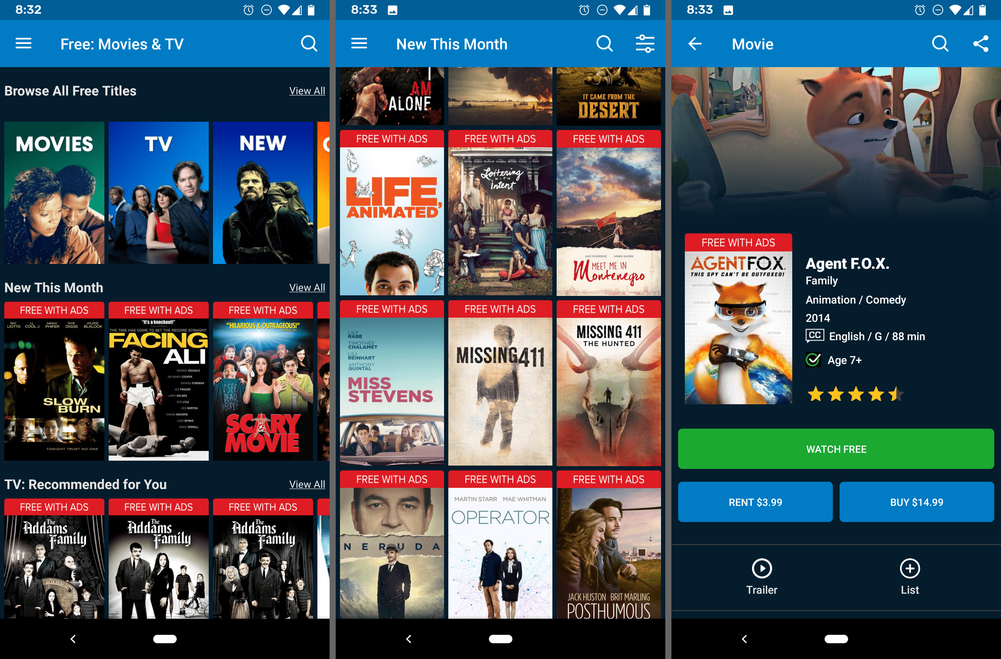 Bezplatná filmová aplikace Vudu pro Android