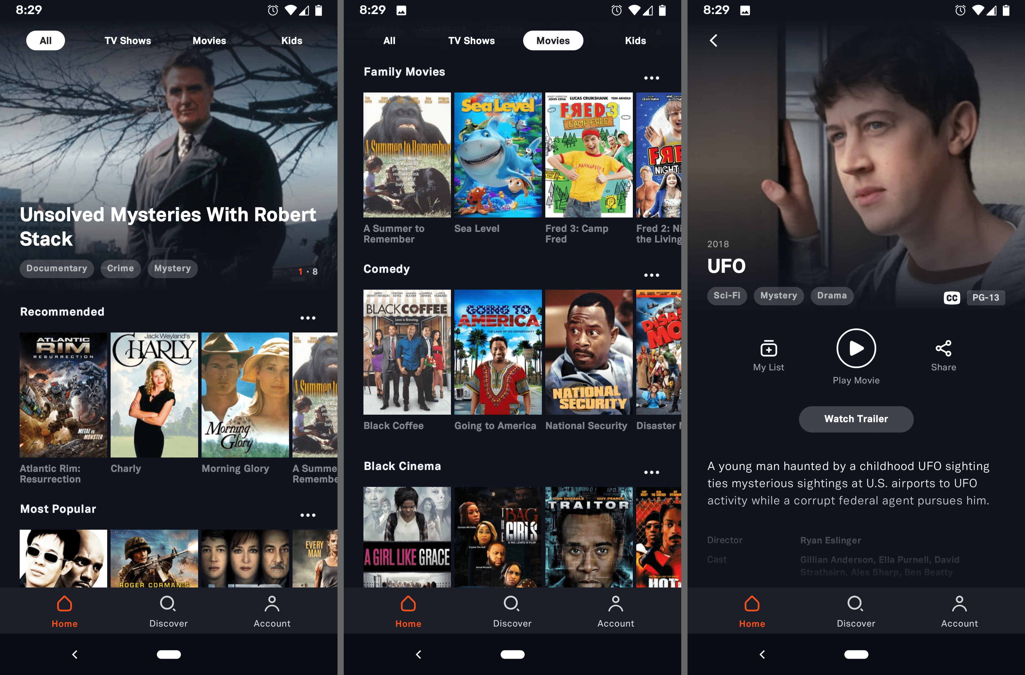 Bezplatná filmová aplikace Tubi pro Android