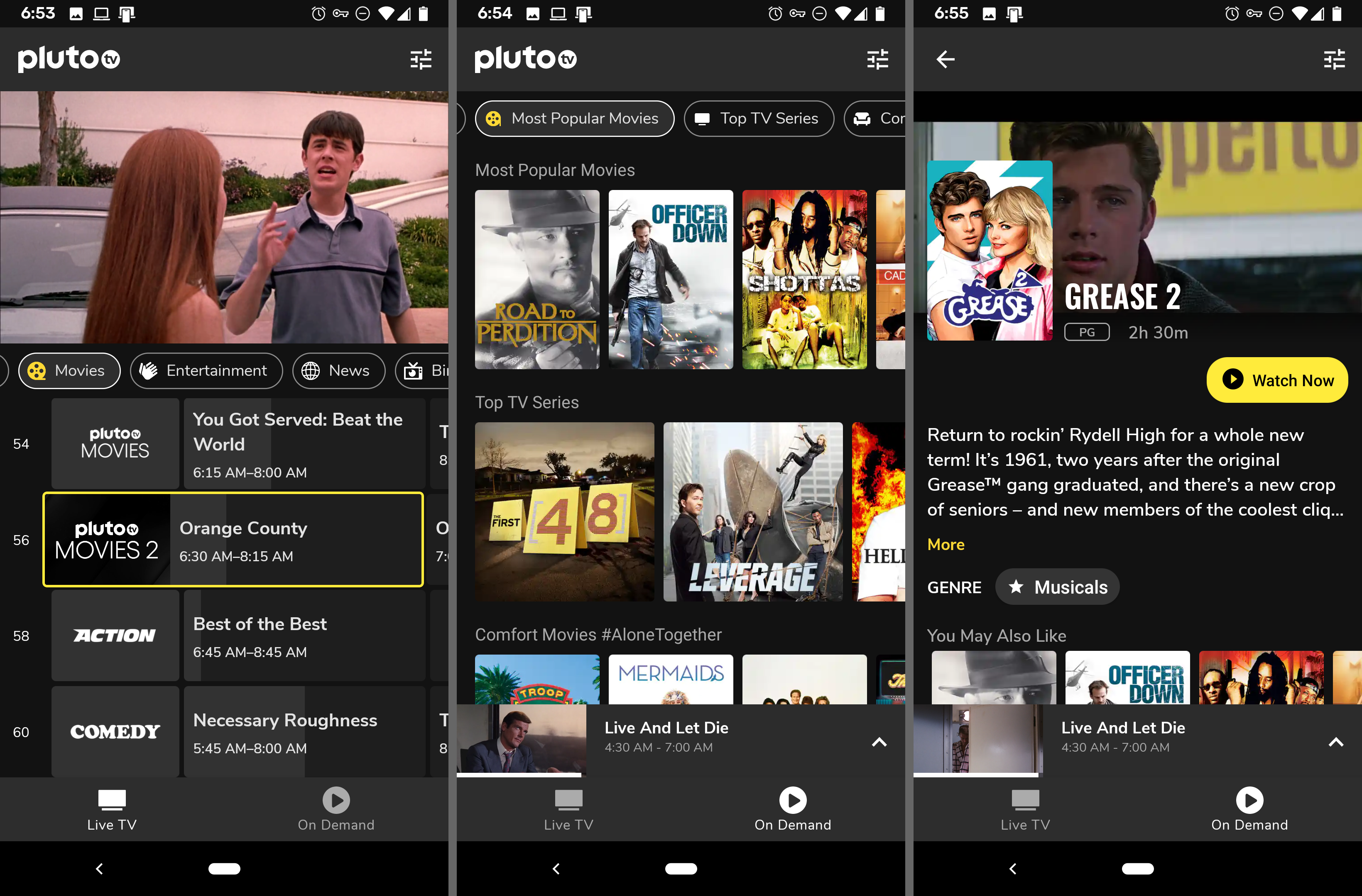 Bezplatná filmová aplikace Pluto TV pro Android