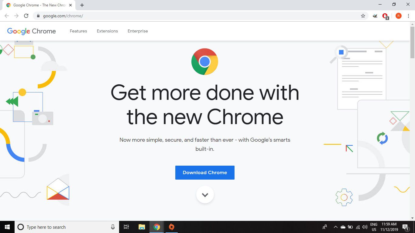 Stáhněte si prohlížeč Chrome z Googlu.