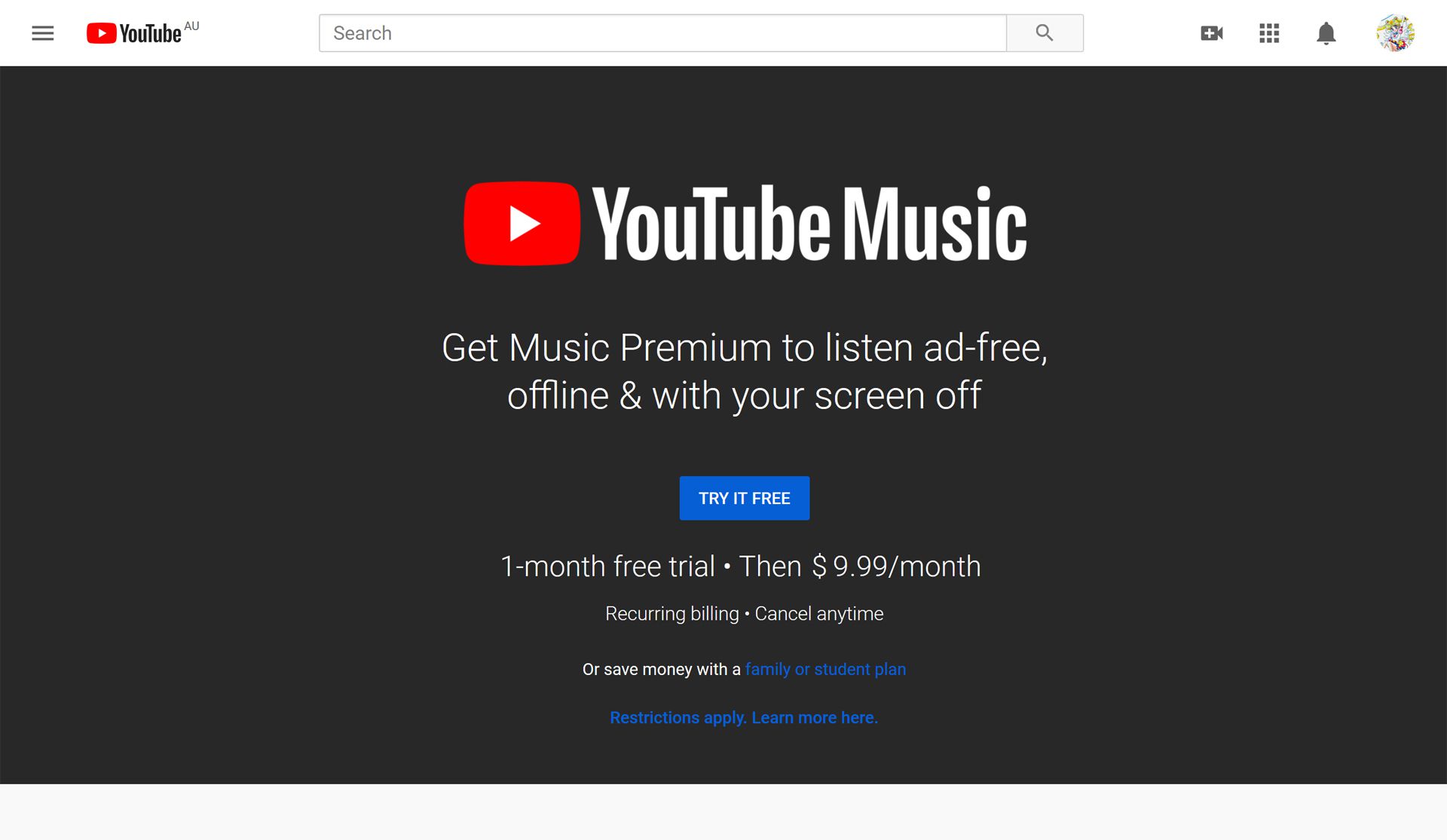 Web YouTube Music.