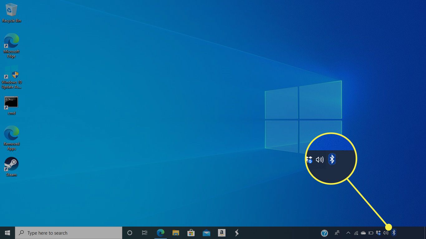 Ikona Bluetooth na hlavním panelu Windows 10