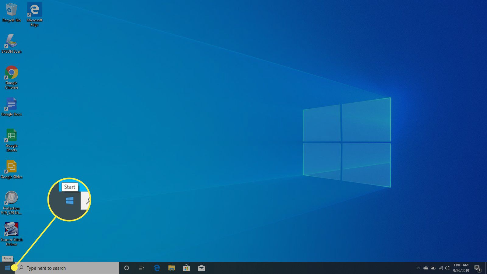 Tlačítko Start ve Windows 10