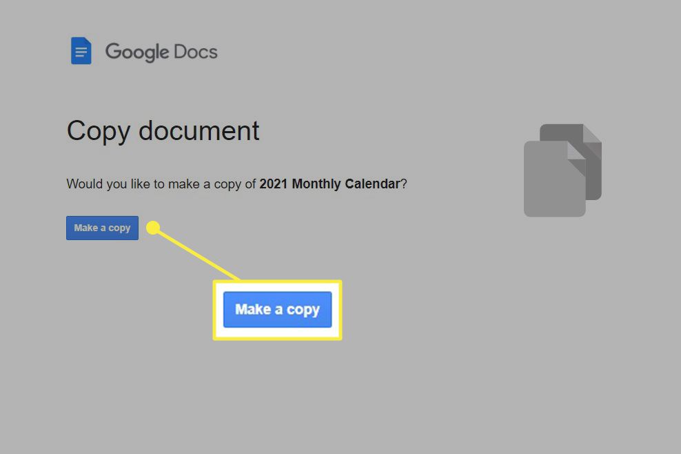 Vytvořte tlačítko pro kopírování na webu google docs.