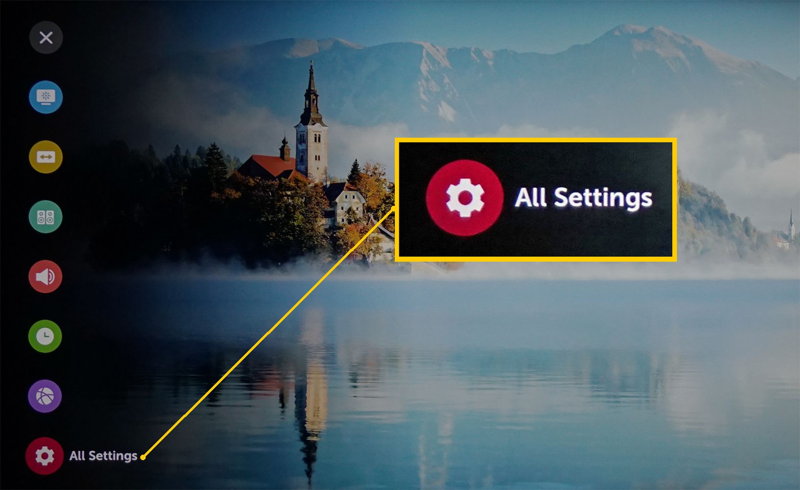 Výběr LG TV All Settings