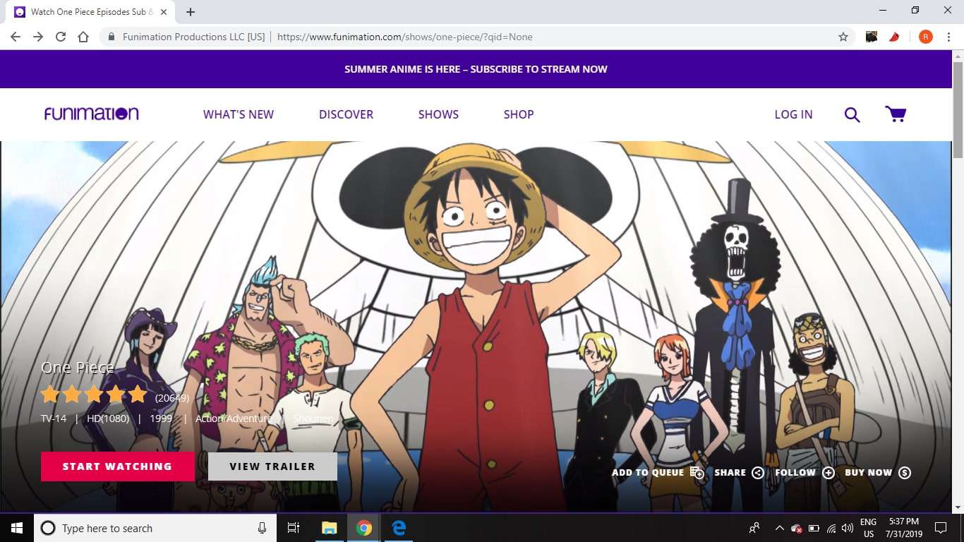 Sledujte epizody One Piece zdarma online na Funimation.