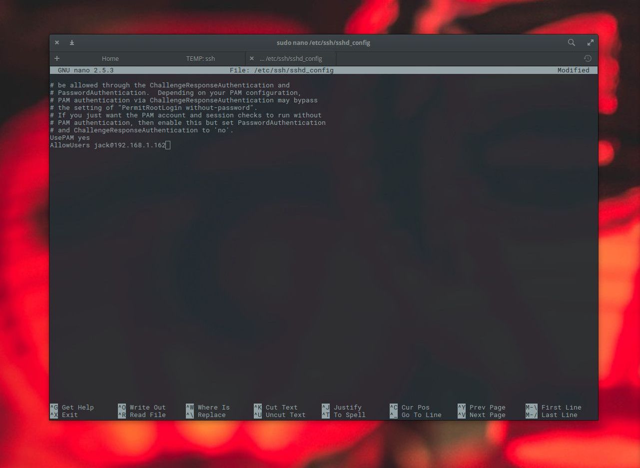Povolení přihlášení SSH konkrétním uživatelům na serveru Ubuntu Server 18.04.