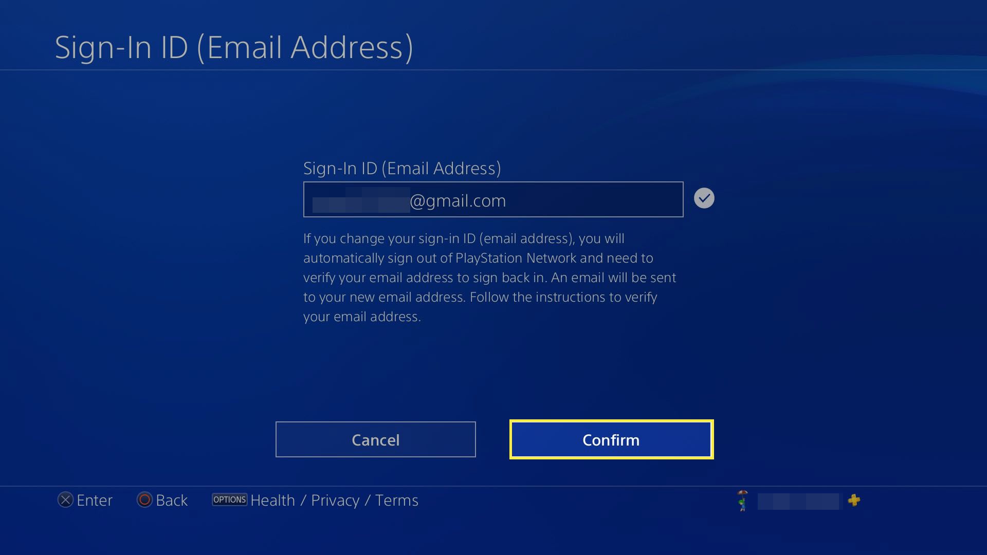 Zadání nové e-mailové adresy.