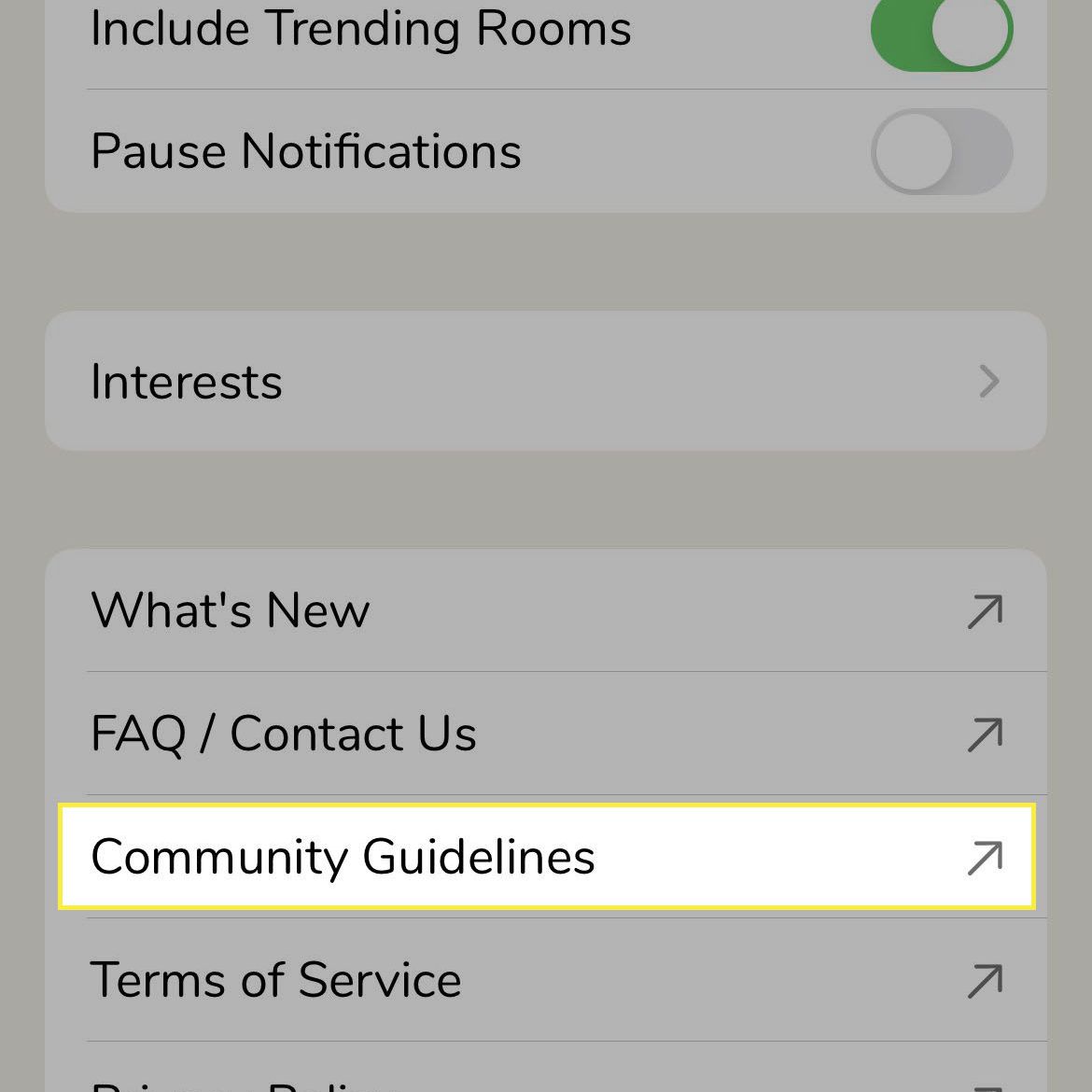 Pokyny pro komunitu v aplikaci Clubhouse.