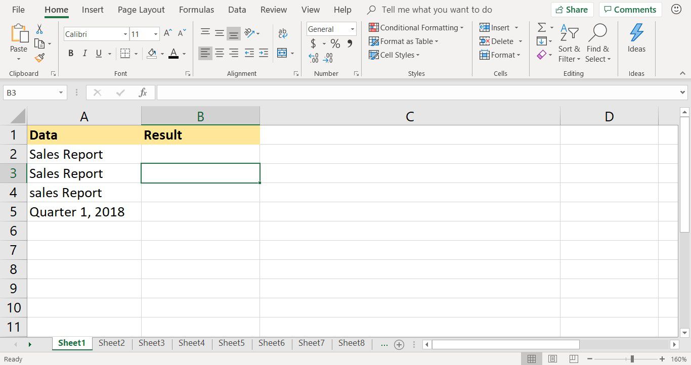 Screenshot zobrazující ukázková data výukového programu pro funkci SUBSTITUTE v aplikaci Excel