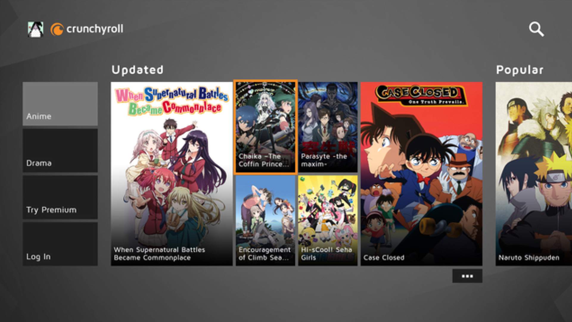 Obrázek aplikace pro streamování anime z Xbox One Crunchyroll