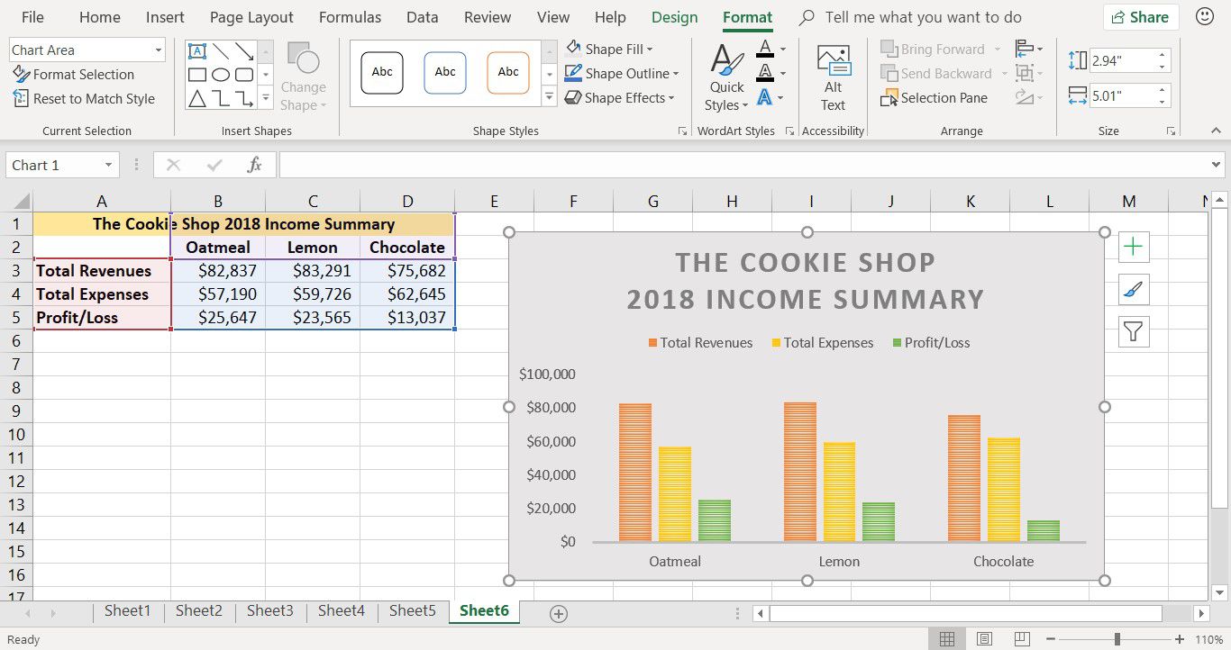 Snímek obrazovky ukazující, jak změnit barvu pozadí sloupcového grafu v aplikaci Excel