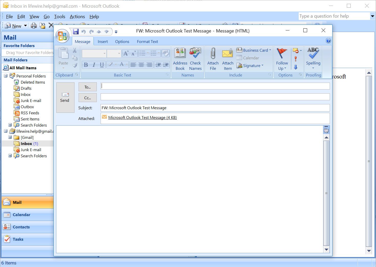 Outlook 2007 nové přeposílání e-mailů s jiným e-mailem jako přílohou
