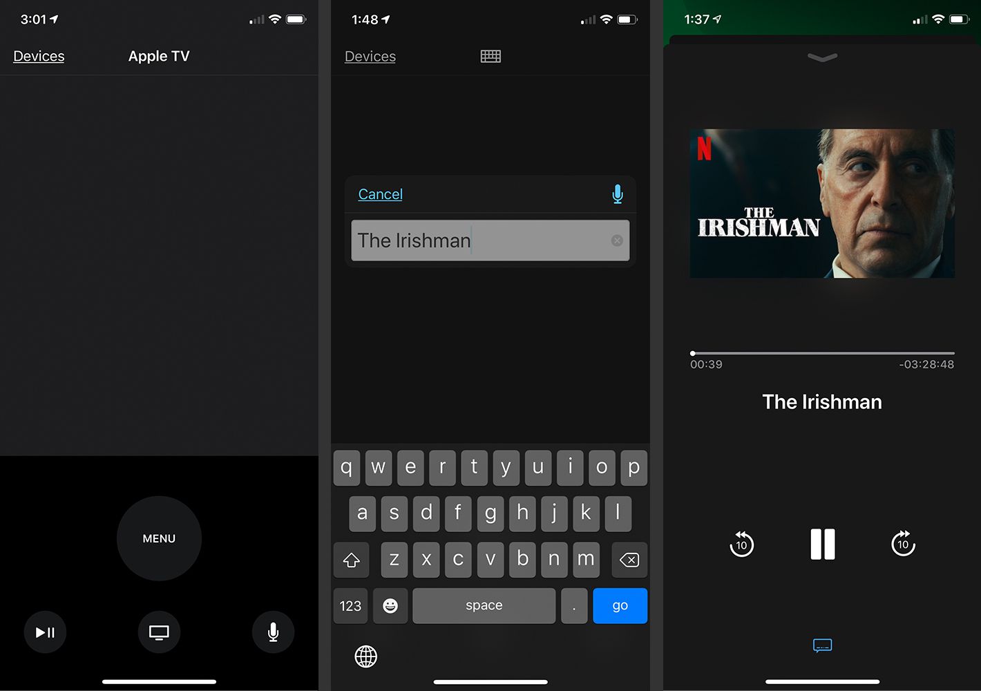 Aplikace iOS Remote pro Apple TV