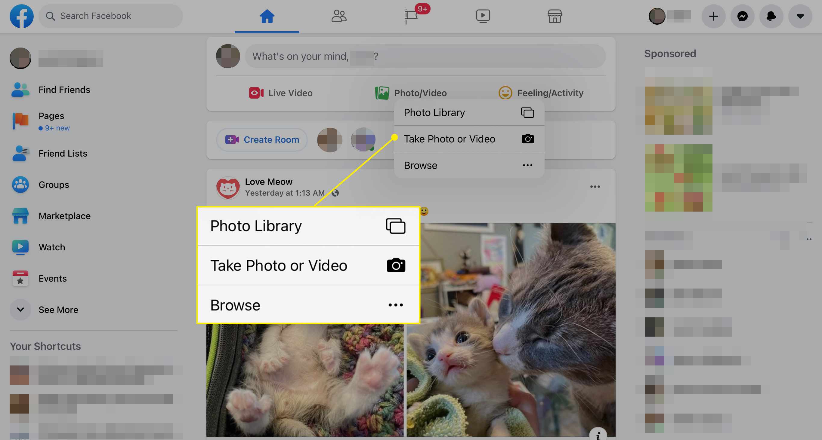 Možnosti nahrávání fotografií na Facebook přes Safari na iPadu