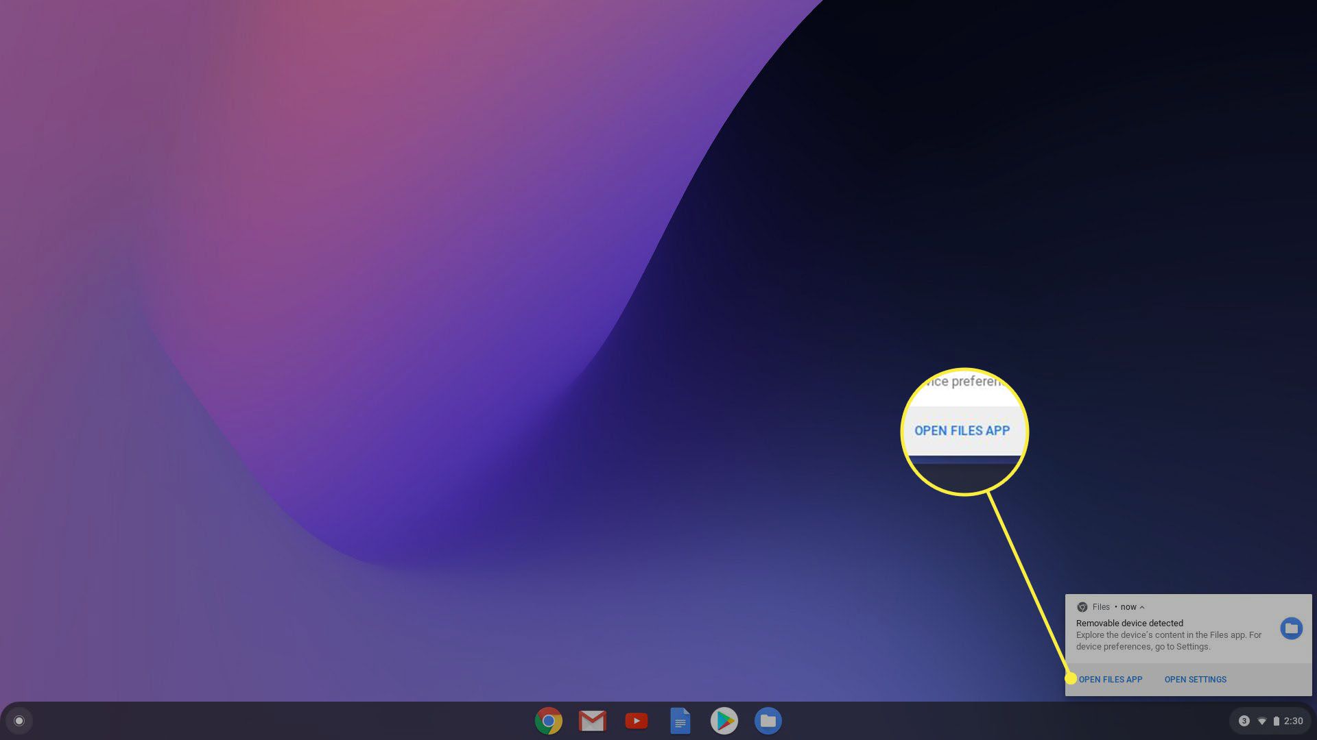 Oznámení systému Chrome OS