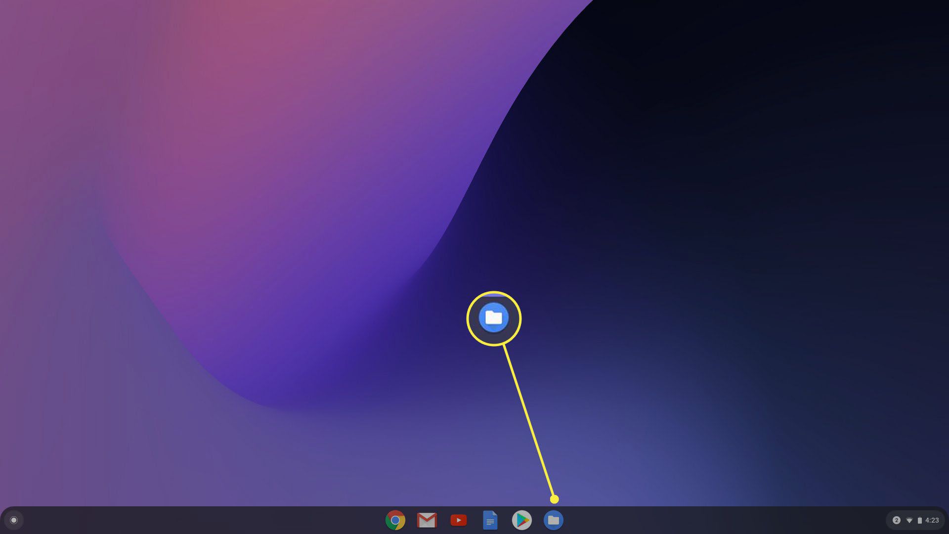 Soubory v systému Chrome OS.