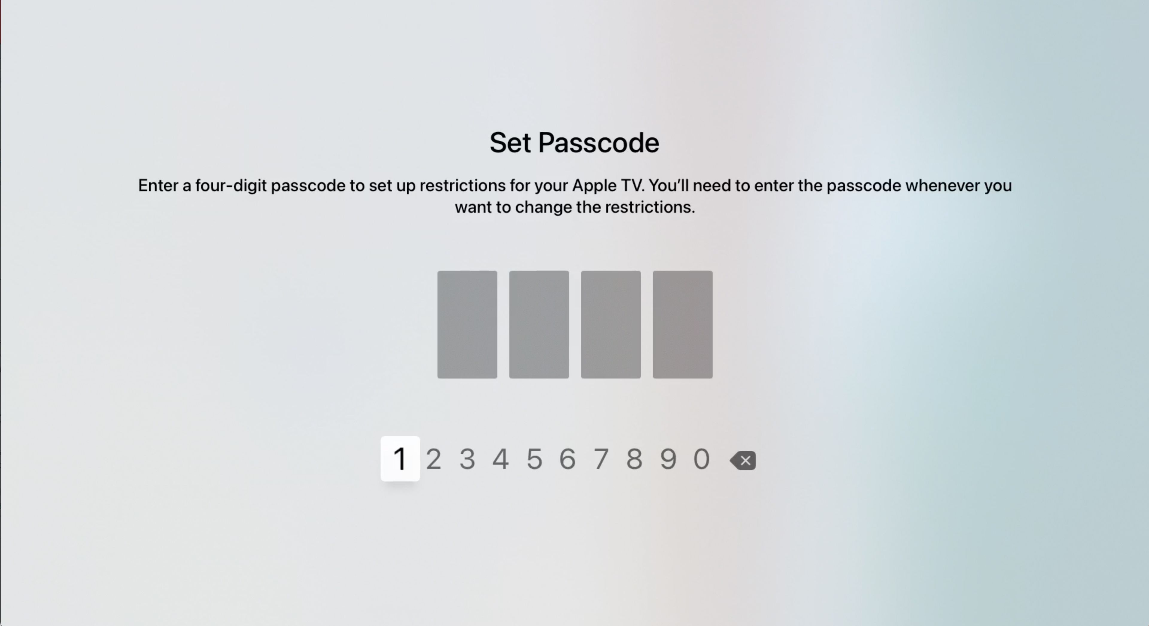 Nastavte obrazovku hesla v nastavení Apple TV
