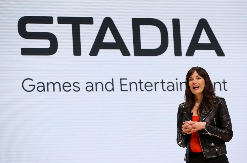 Jade Raymond, vedoucí společnosti Google Stadia, hovoří během konference vývojářů her GDC 19. března 2019 v San Francisku v Kalifornii.