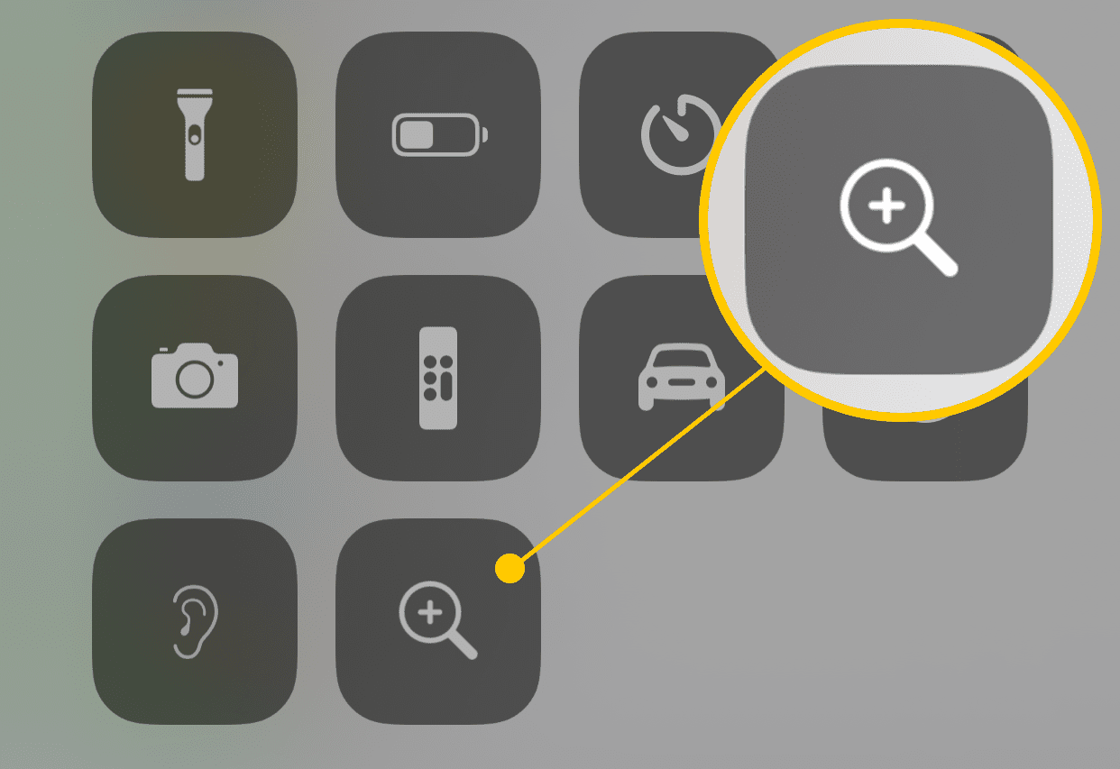 Ikona lupy v Ovládacím centru iOS