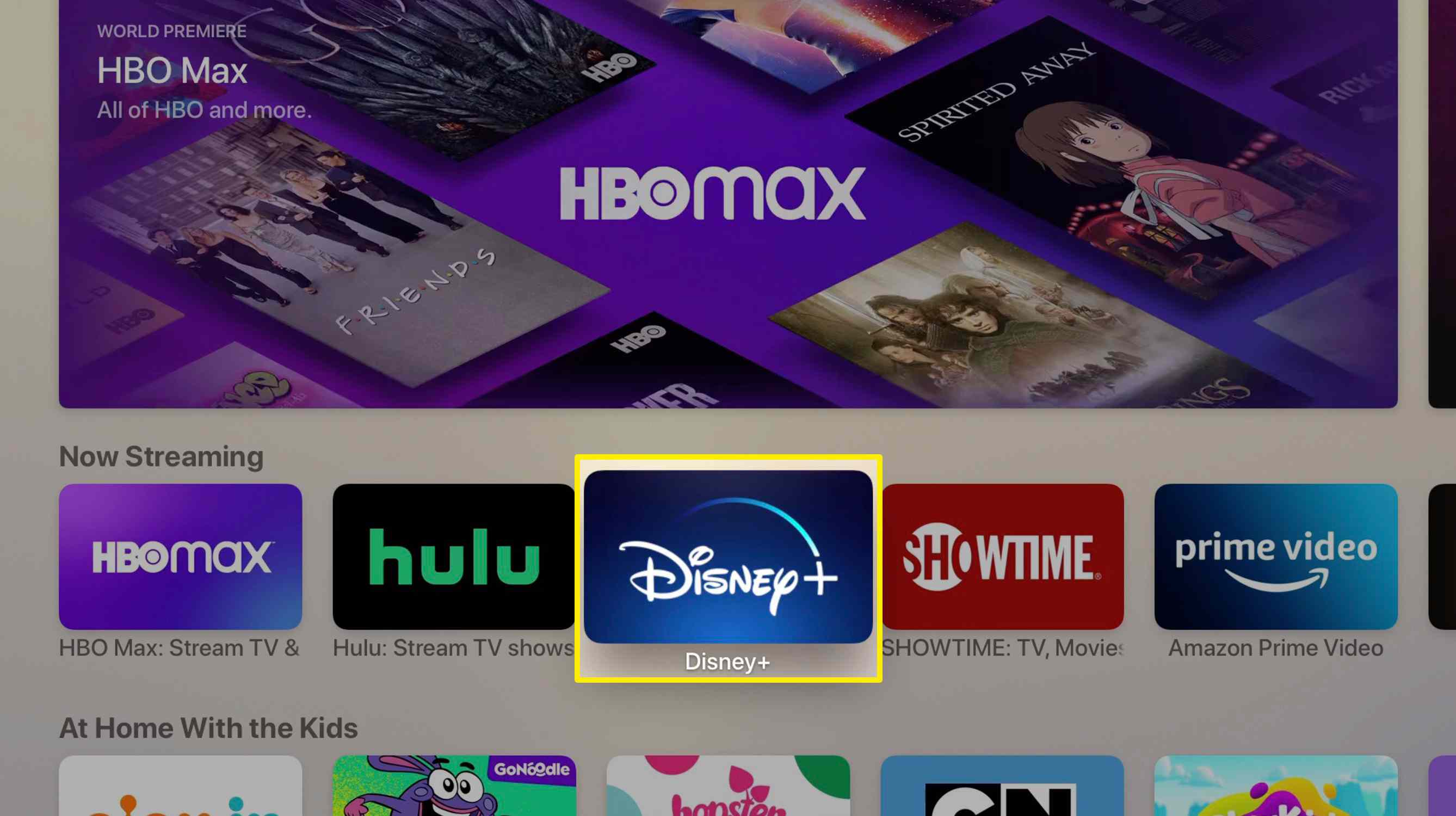 Screenshot z obchodu s aplikacemi Apple TV