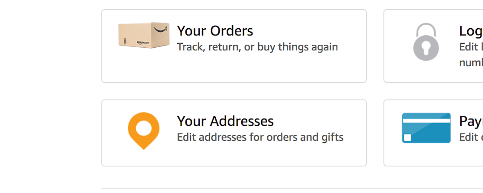 Screenshot z možnosti Amazonu pro úpravu doručovacích adres