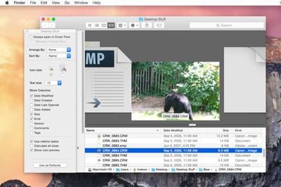 Screenshot Finder's Cover Flow Options