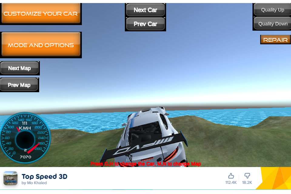 Top Speed ​​3D zdarma online automobilová hra