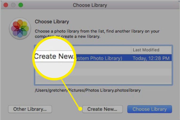 Screenshot z vytváření nové knihovny ve Fotkách