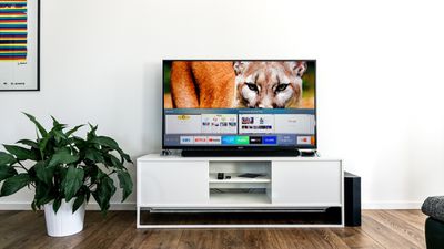 Samsung Web Browser v televizi v obývacím pokoji