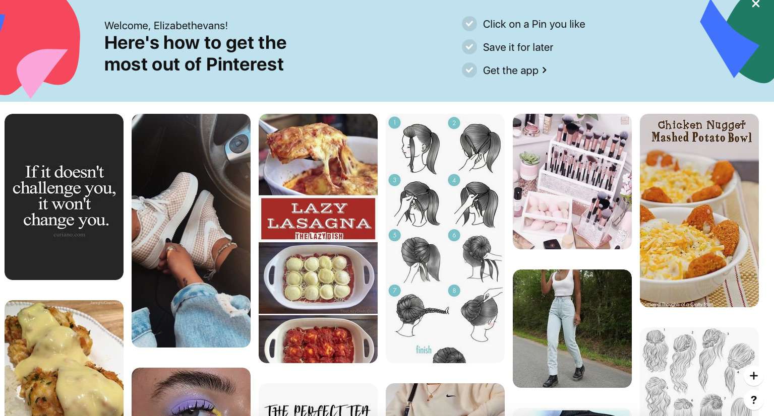 Screenshot nastavení účtu Pinterest