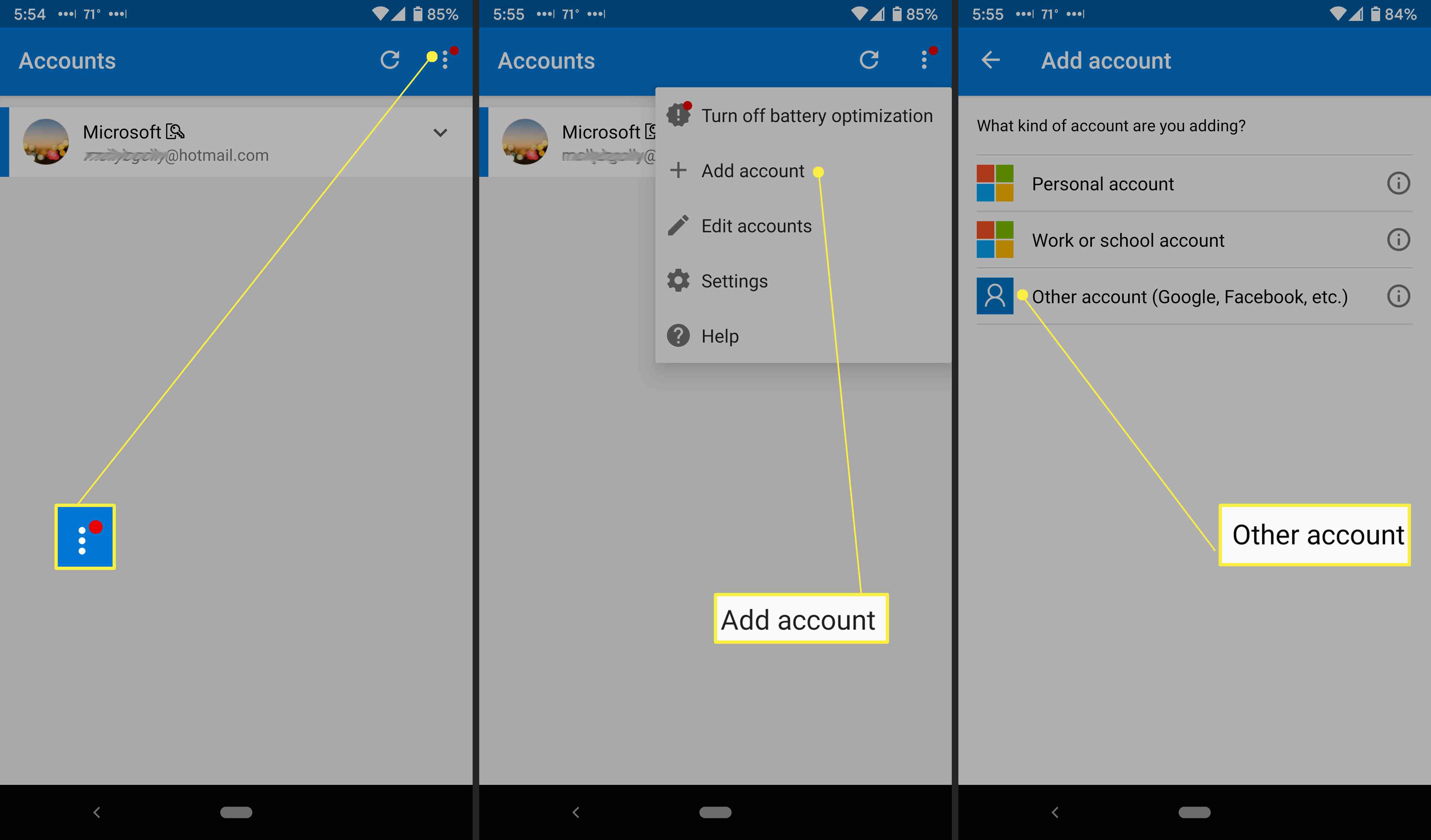 Přidání účtu Facebook do aplikace Microsoft Authenticator.